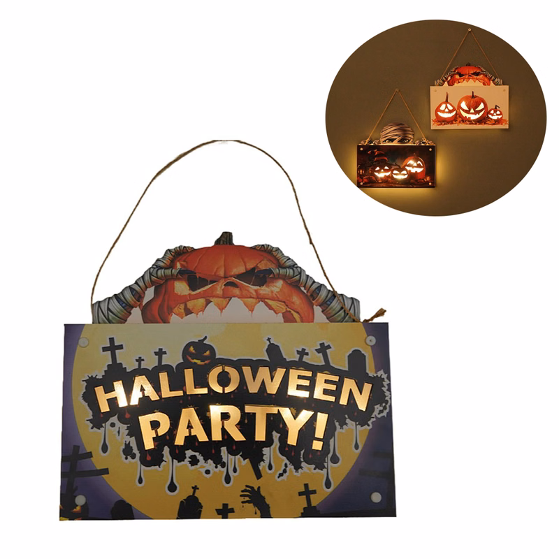 LED Halloween Doorplate Pumpkin Lamp