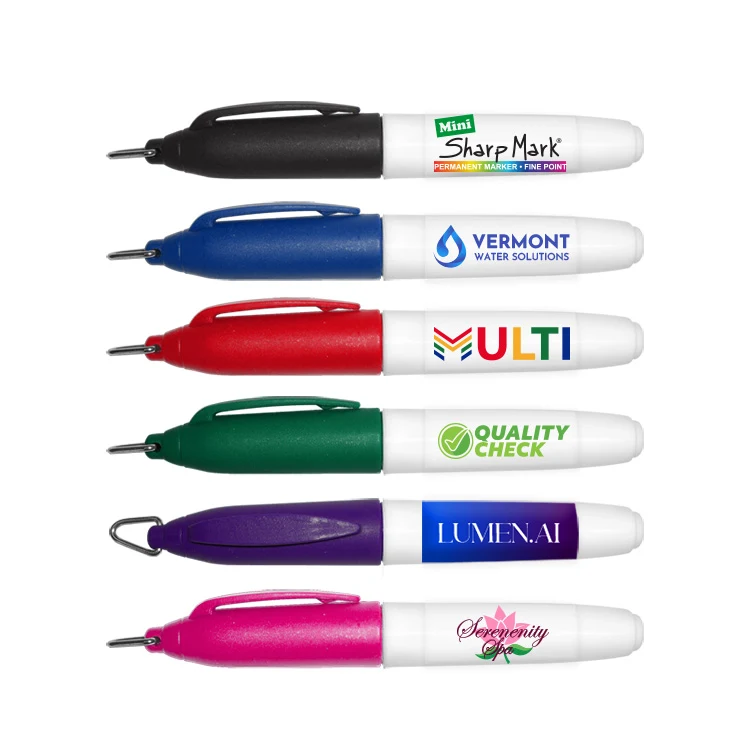 Mini Sharp Mark Permanent Marker with Key Ring Cap-Full Color Decal 1
