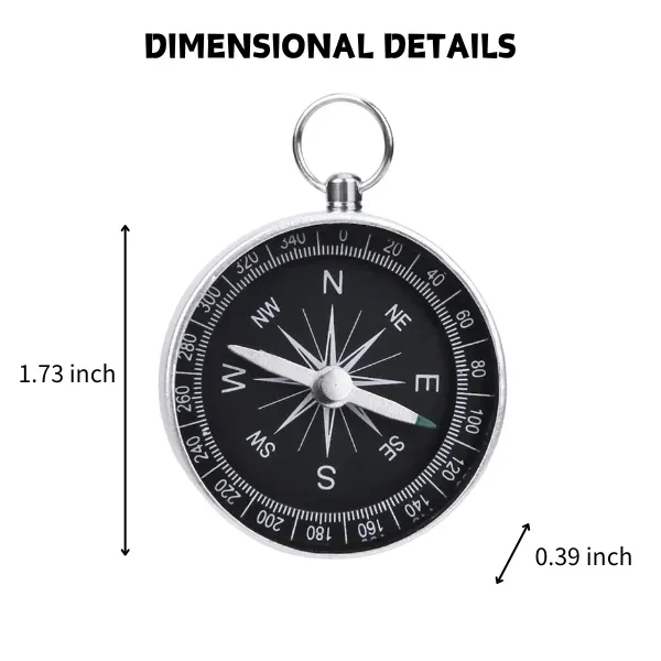 Metal Aluminum Alloy Compass with Keychain 1