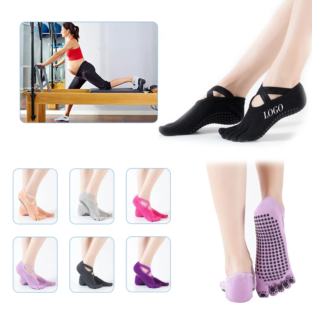 Non Slip Five Toe Yoga Socks 1
