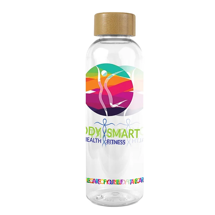 "CLEARLY" 22 oz Recycled RPET Bottle With Bamboo Cap 1