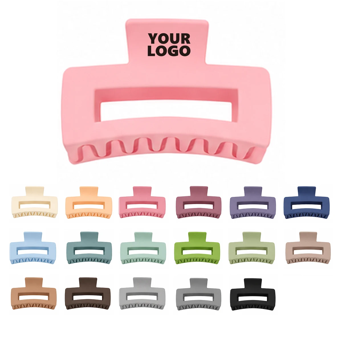 Matte Open-Frame Rectangular Hair Claw Clip 1