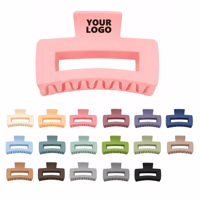 Matte Open-Frame Rectangular Hair Claw Clip