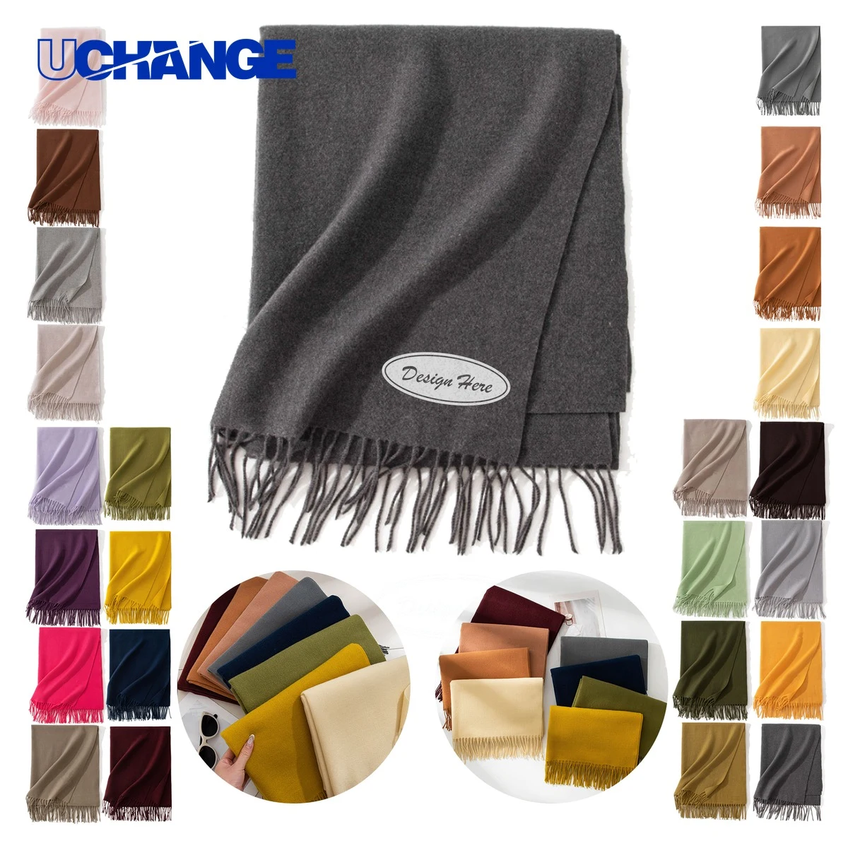 Branded Fringe Scarf Set 1