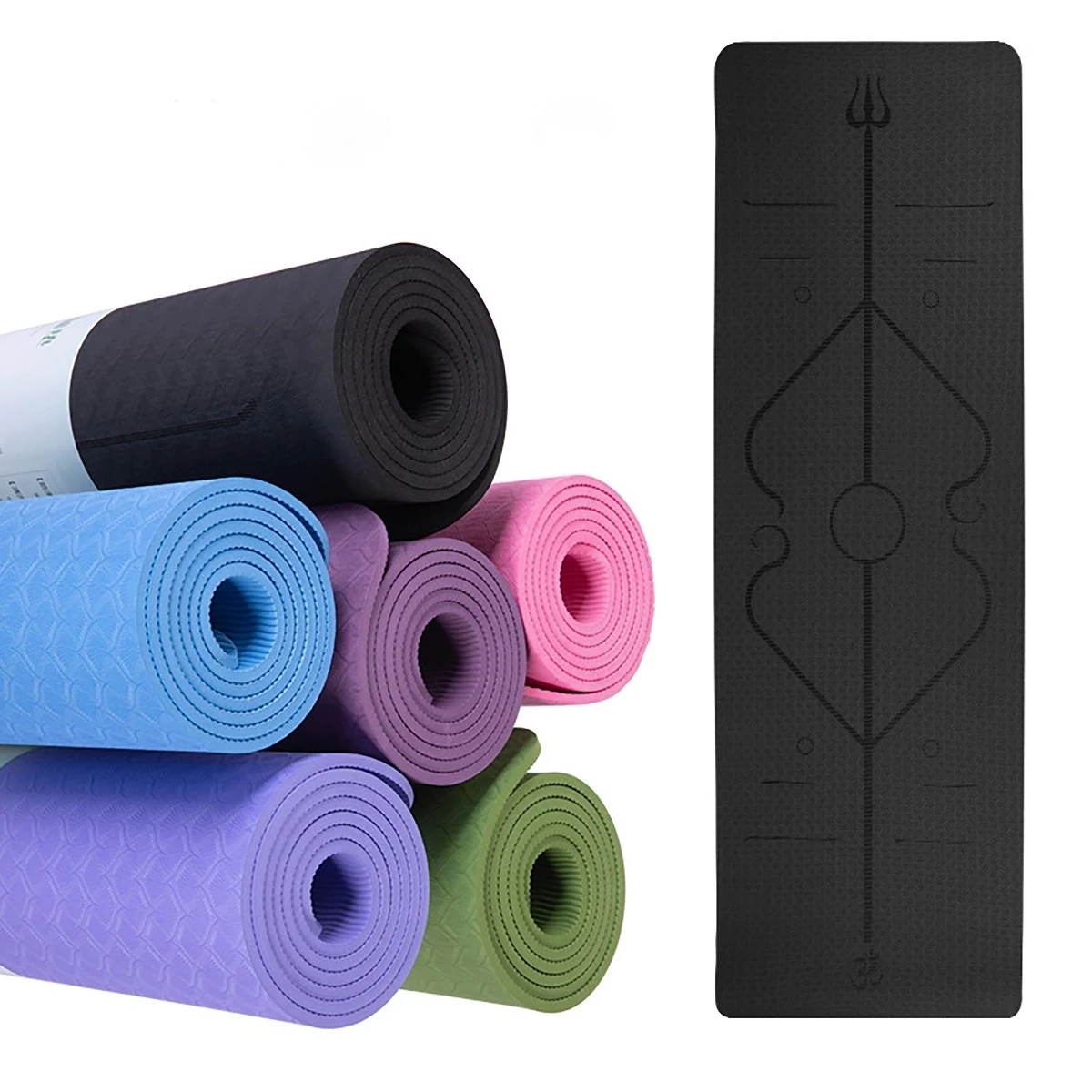 Tpe Yoga Mat With Body Line 1