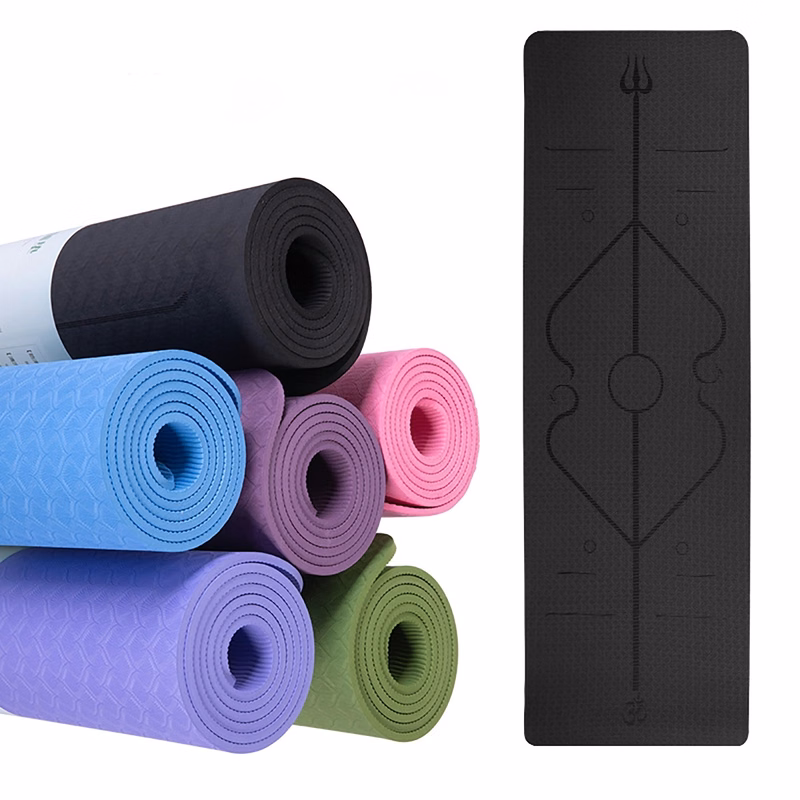 Tpe Yoga Mat With Body Line