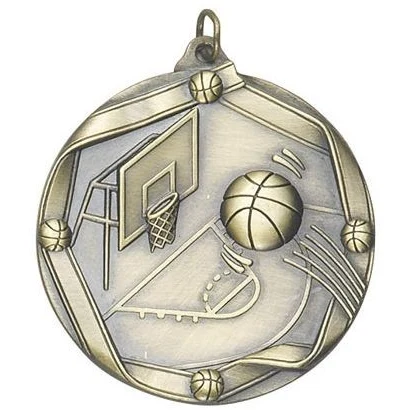 Basketball Die Cast Medal, 2 1/4" 1