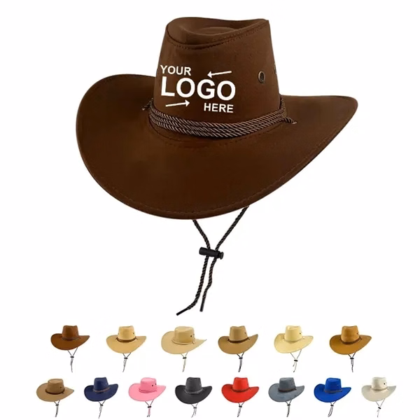 Custom Polyester Western Cowboy Sun Hat with Rope — Outdoor Adventure Gear