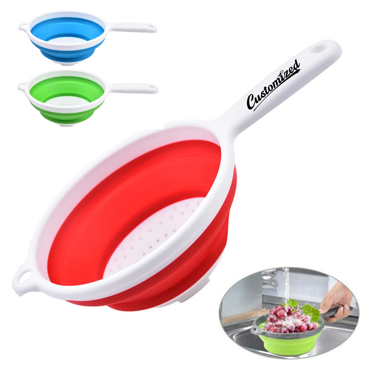 Foldable Kitchen Strainer with Handle Custom Logo 1