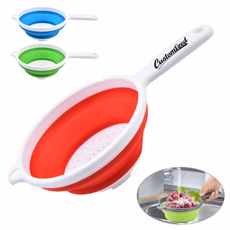 Foldable Kitchen Strainer with Handle Custom Logo