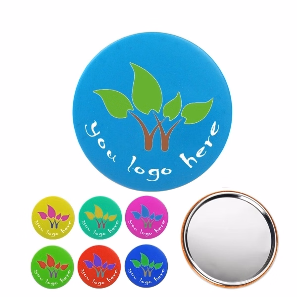Full Color Round Pocket Button Mirror