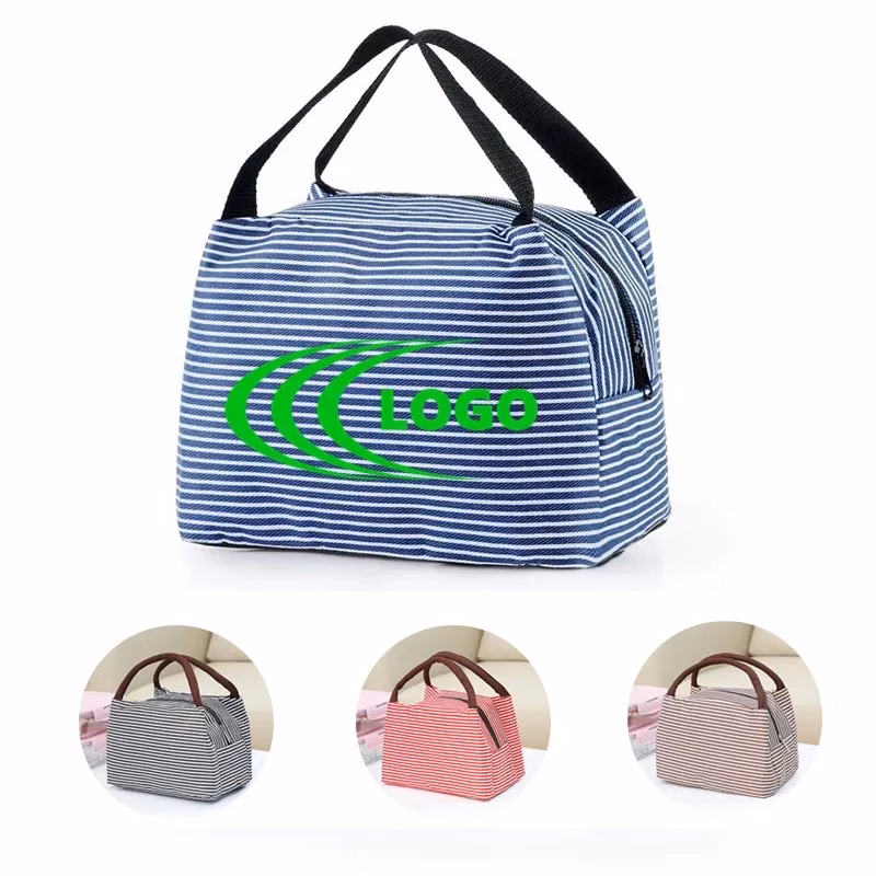Striped Custom Insulated Lunch Tote