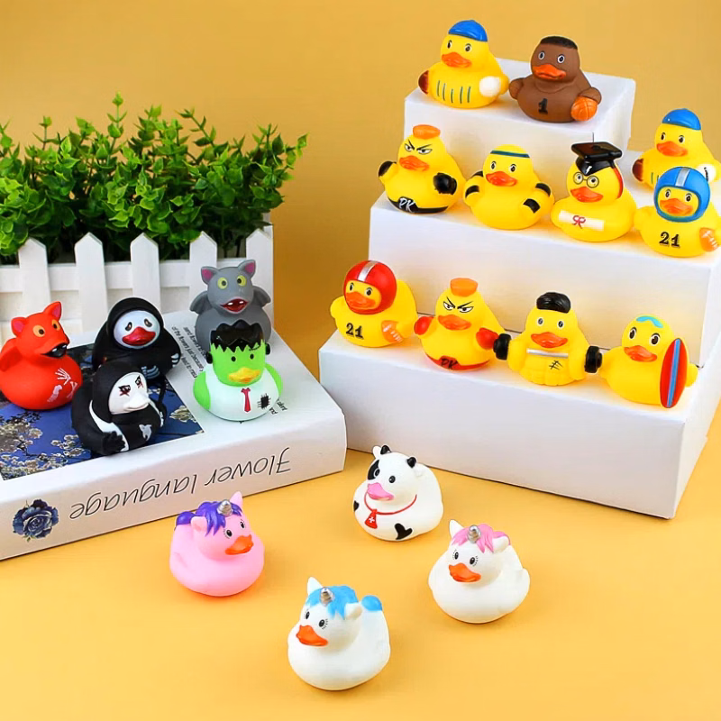 Yellow Cute Duck Swimming Race