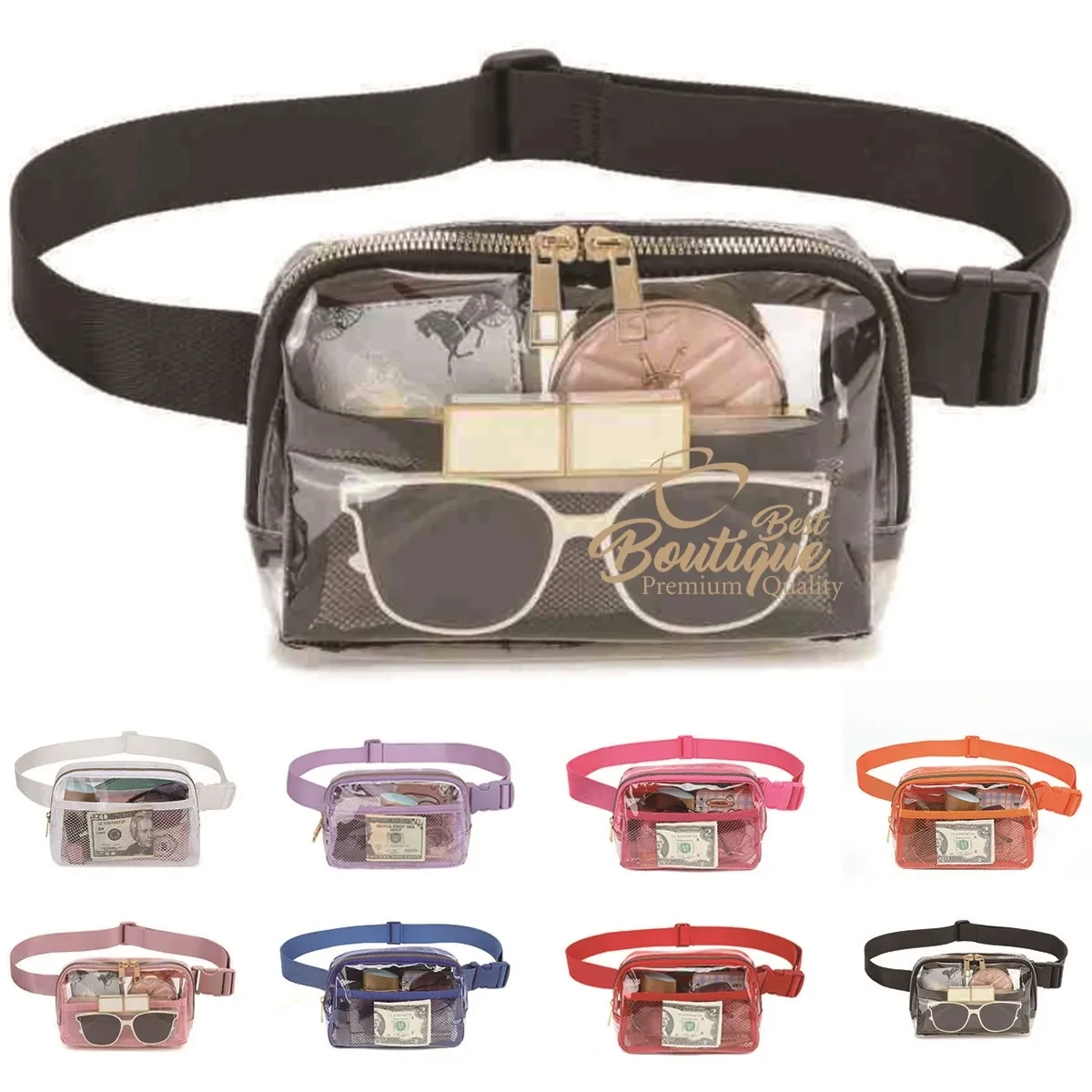 Stadium Approved Clear Belt Waist Bag with Adjustable Strap 1