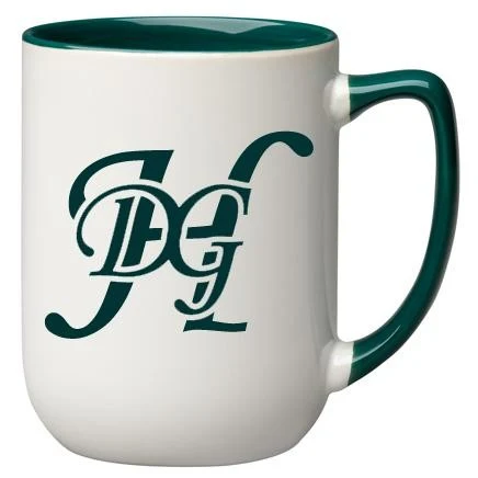 17 oz. Green In and Handle / White Out Arlen Mug 1