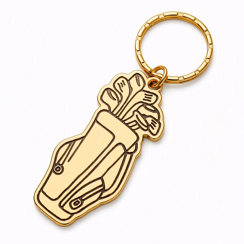 Brass Golf Bag Key Ring