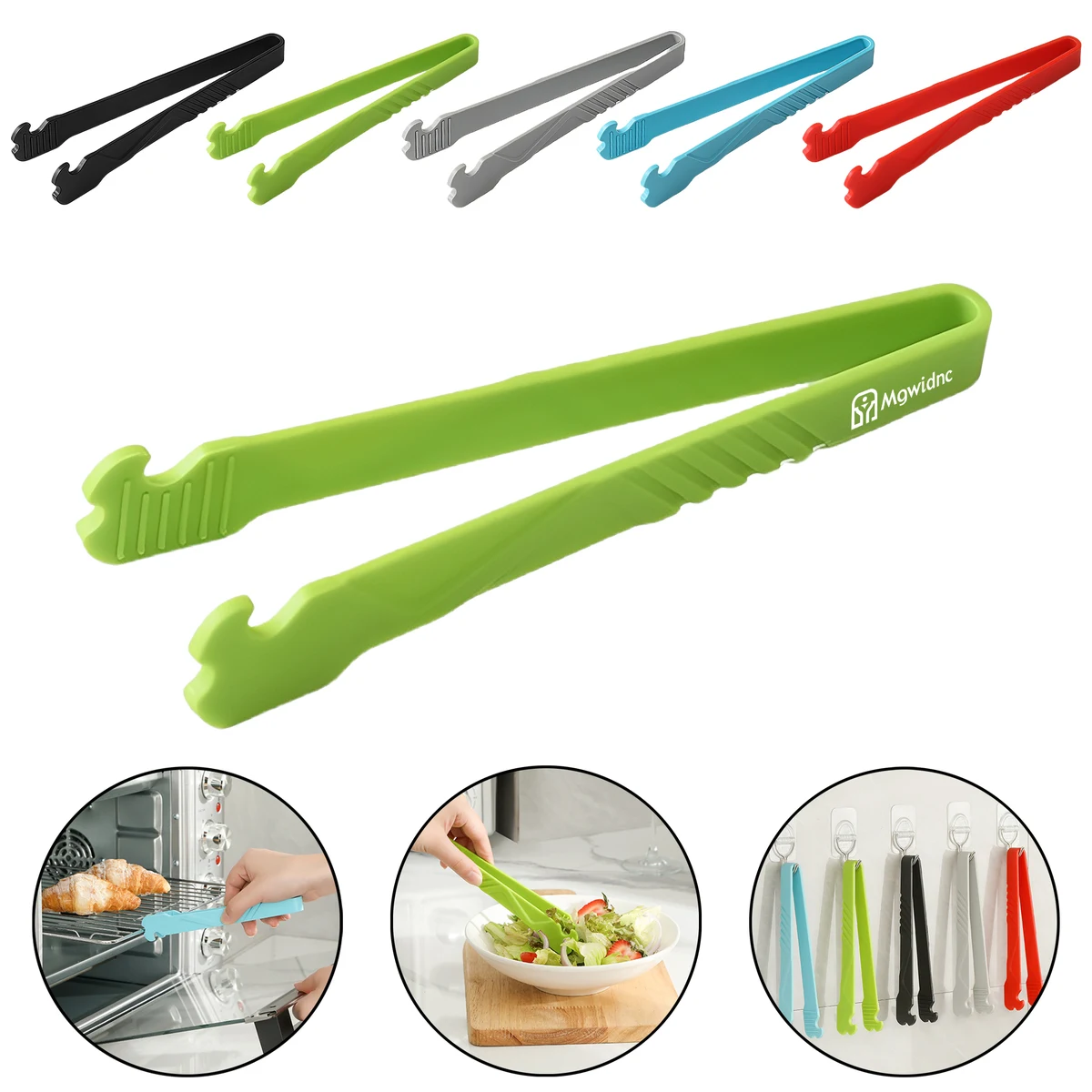 Multi-Purpose Food Tongs for Grilling BBQ Steak Baking Bread Oven Safe Non-Slip Nylon with Long Heat 1