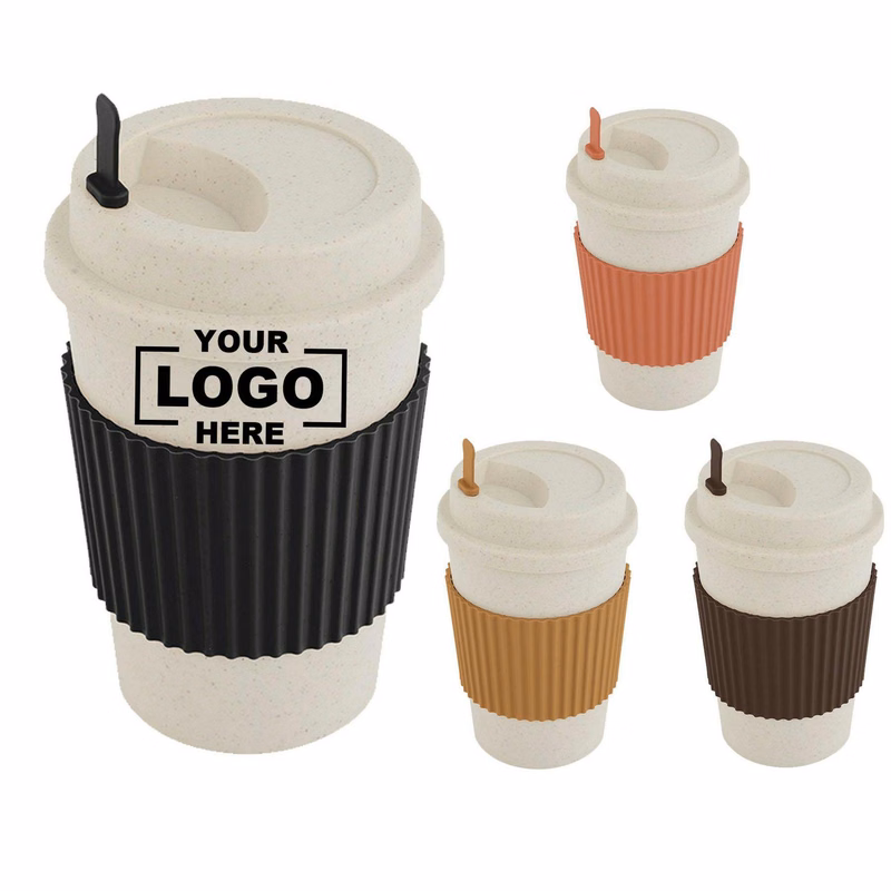 16oz Eco-Friendly Wheat Straw Travel Coffee Mug
