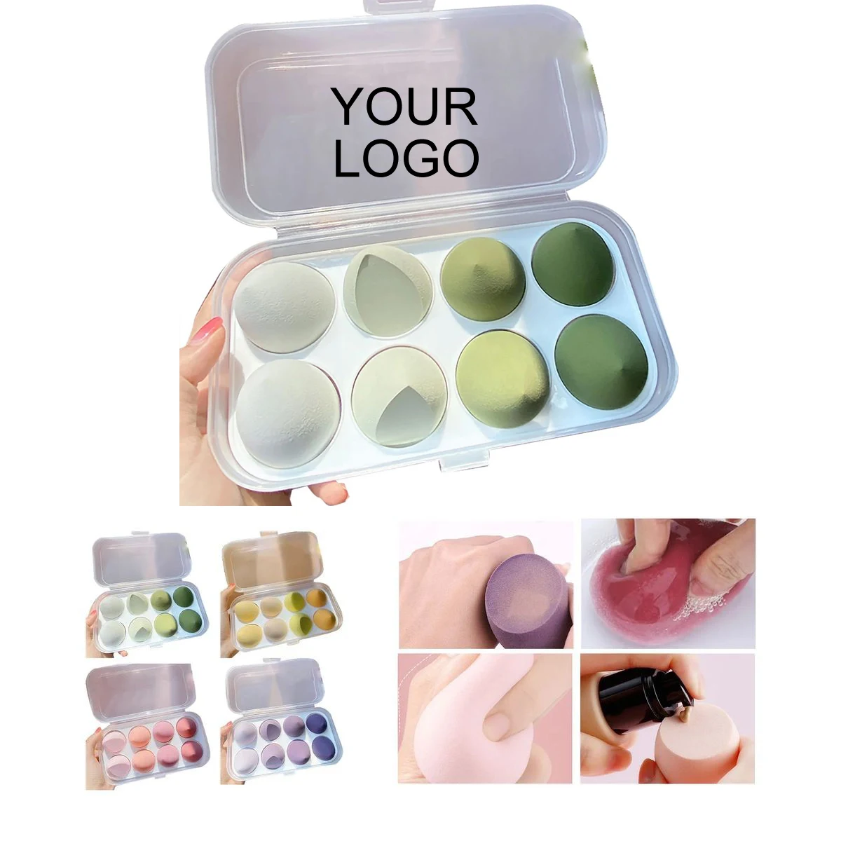 Customizable Makeup Sponge Set 4.73" x 3.15" in Dust-Proof Box 1