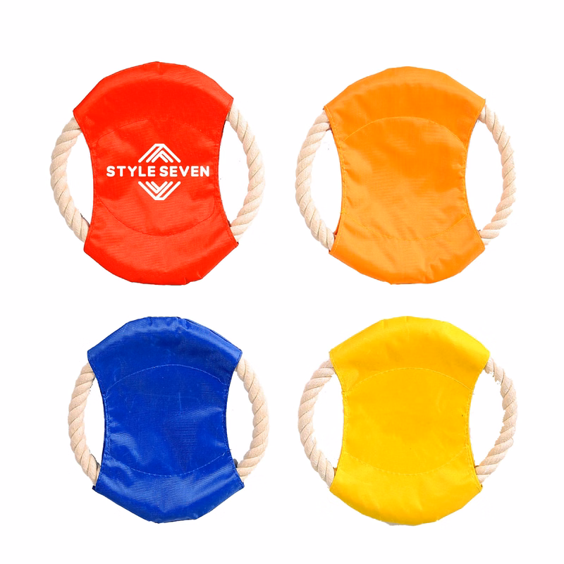 Dog Aerial Disc and Rope Toy for Training Purposes.