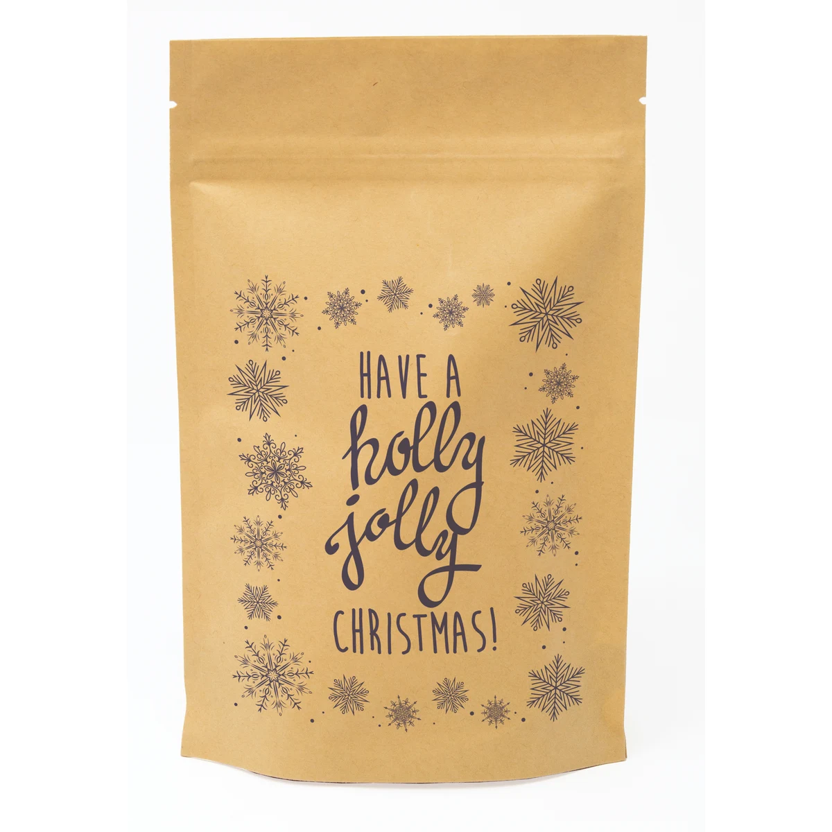 Snowflakes Predesigned Kraft Barrier Pouch (5"W x 8"H x 2.5"D) 1