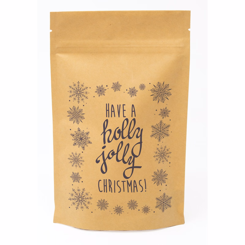 Snowflakes Predesigned Kraft Barrier Pouch (5"W x 8"H x 2.5"D)