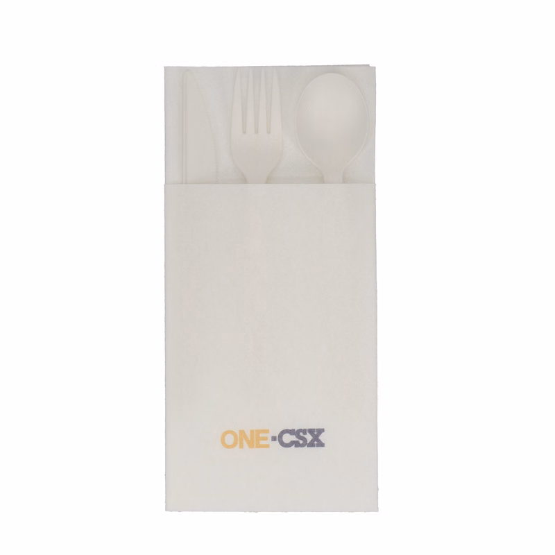 Almost Linen Pocket Napkin 1 Ply Heavy Weight White Digital Print
