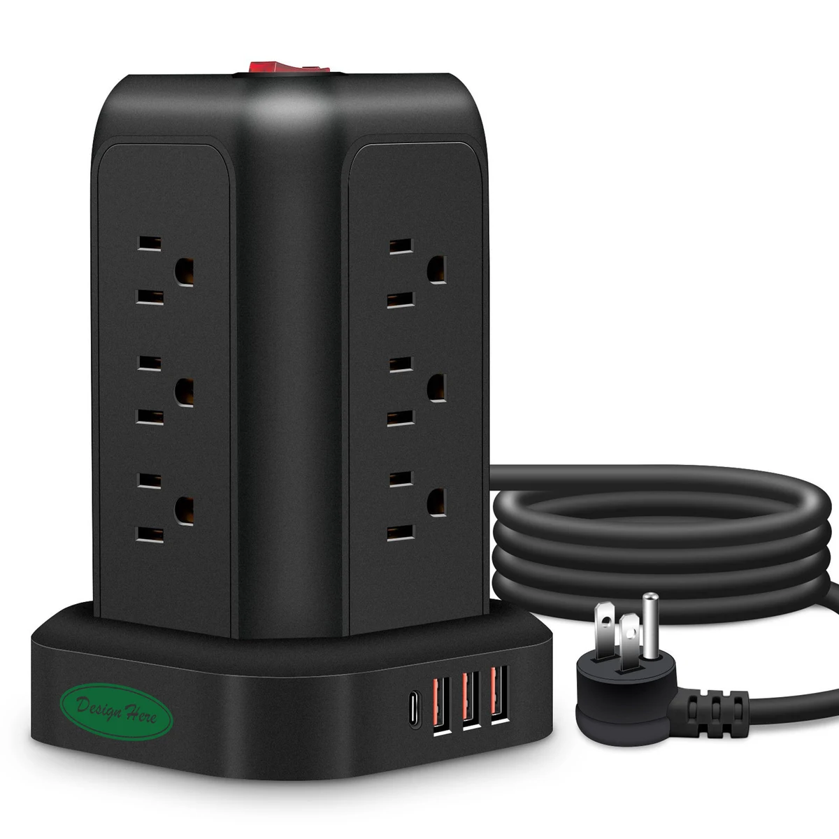 Surge Protector Power Strip with 12 Outlets and 4 USB Ports 1