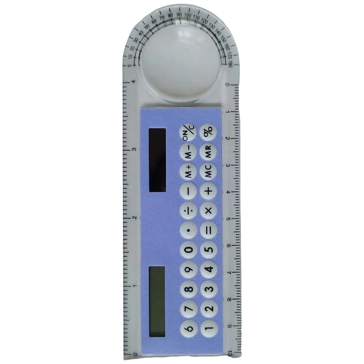 Plastic Solar Calculator Ruler With Protractor And Magnifier 5.2" 1