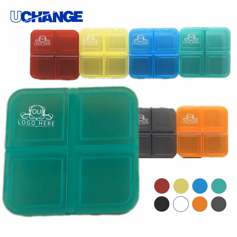 Health Pill Box with 4 Dividers Organizer