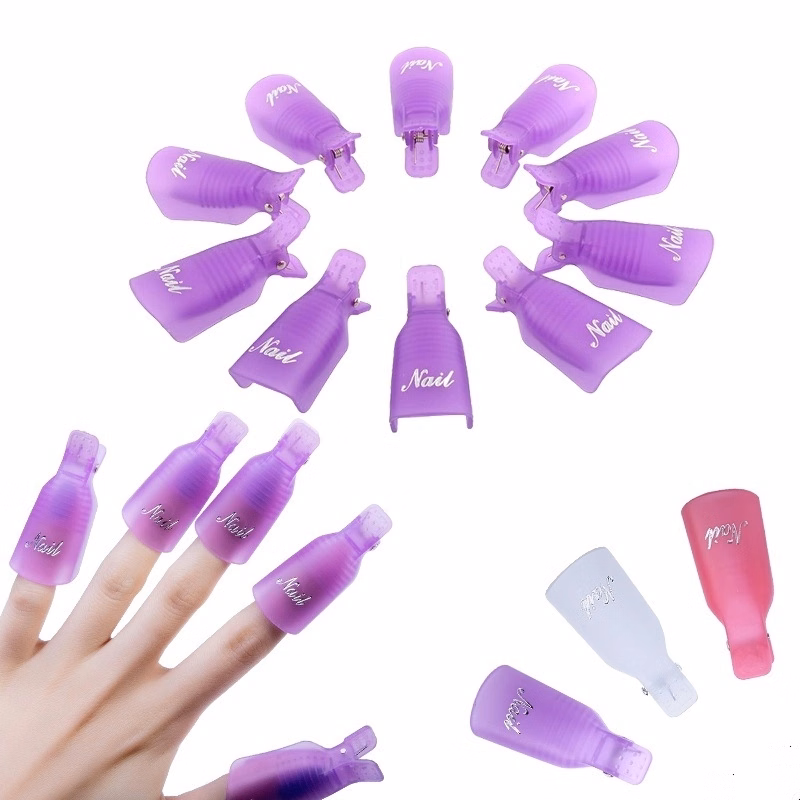 10PCS Nail Art Soak Off Cap Clip UV Gel Polish Remover Tool