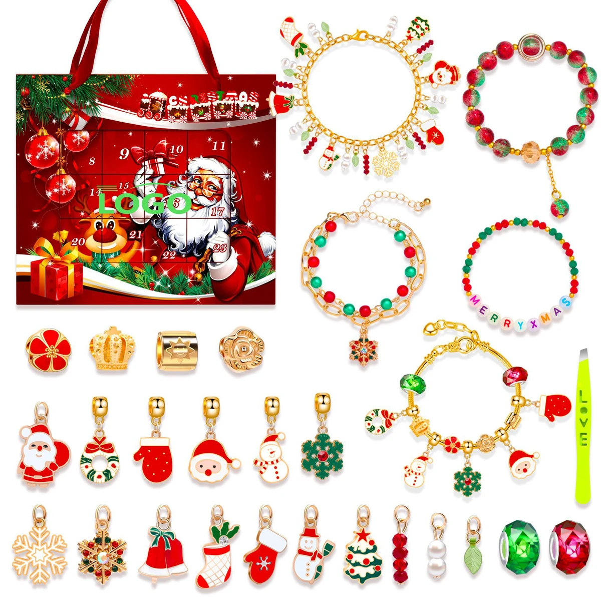 Christmas Charm Bracelet Advent Calendar DIY Jewelry Set 1