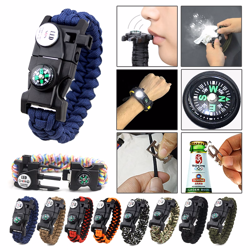 21 in 1 LED Paracord Survival Bracelet