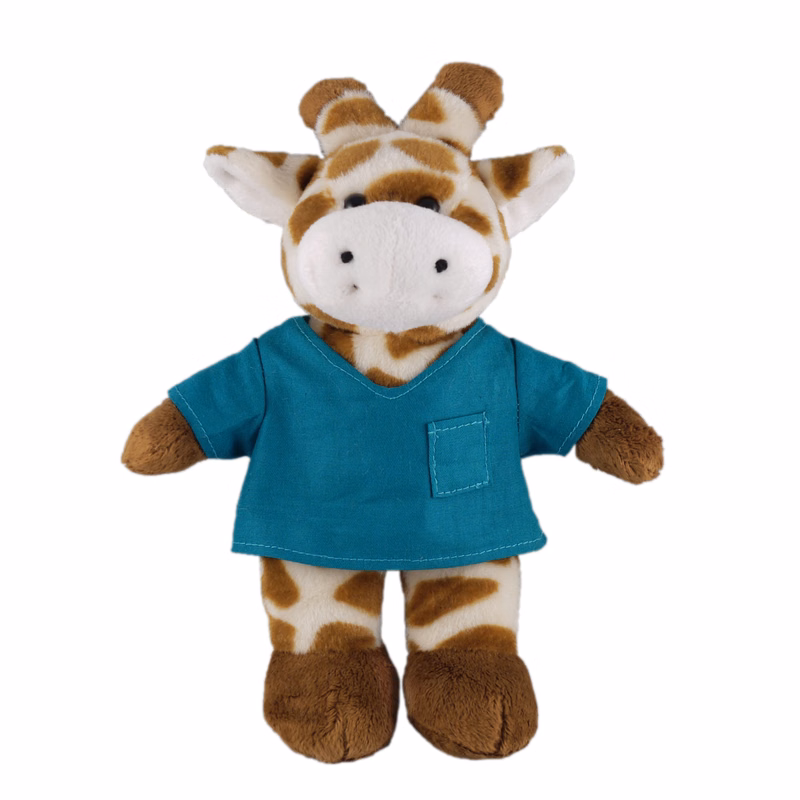 Soft Plush Stuffed Giraffe in scrub shirt