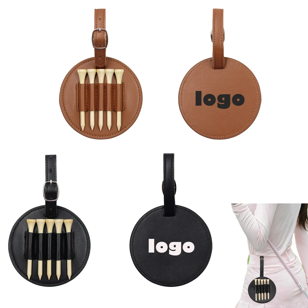 Leather Golf Tee Organizer Bag 1