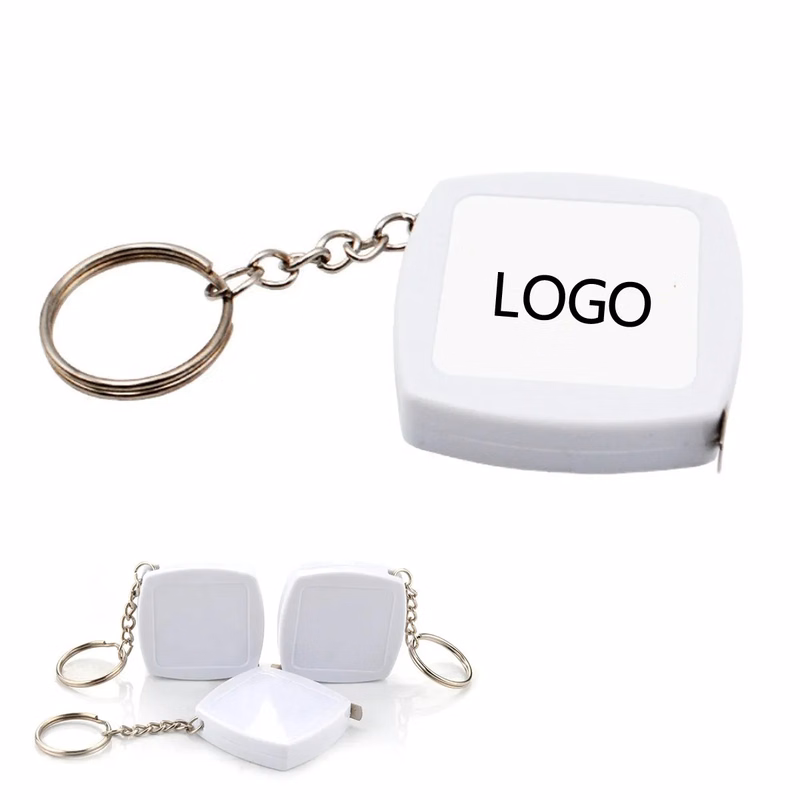 Square Mini Steel Tape Measure With Keychain