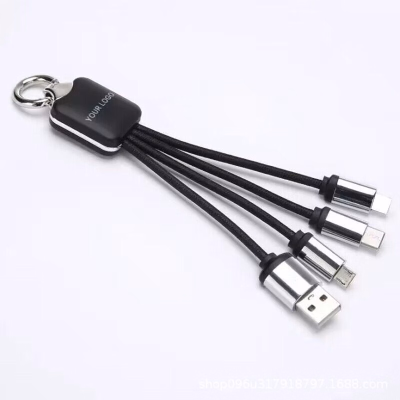 Custom Keychain 3-in-1 Charging Cable