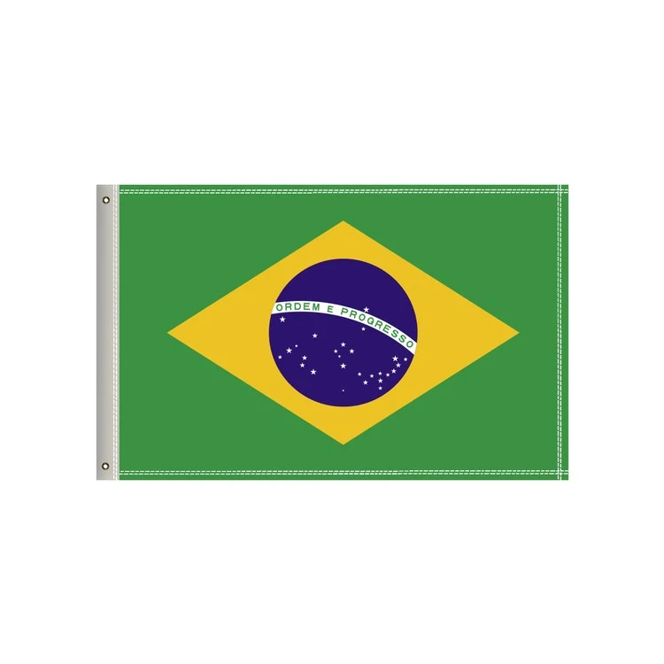 National Flag, Brazil, Single-Sided - 36"W x 24"H 1