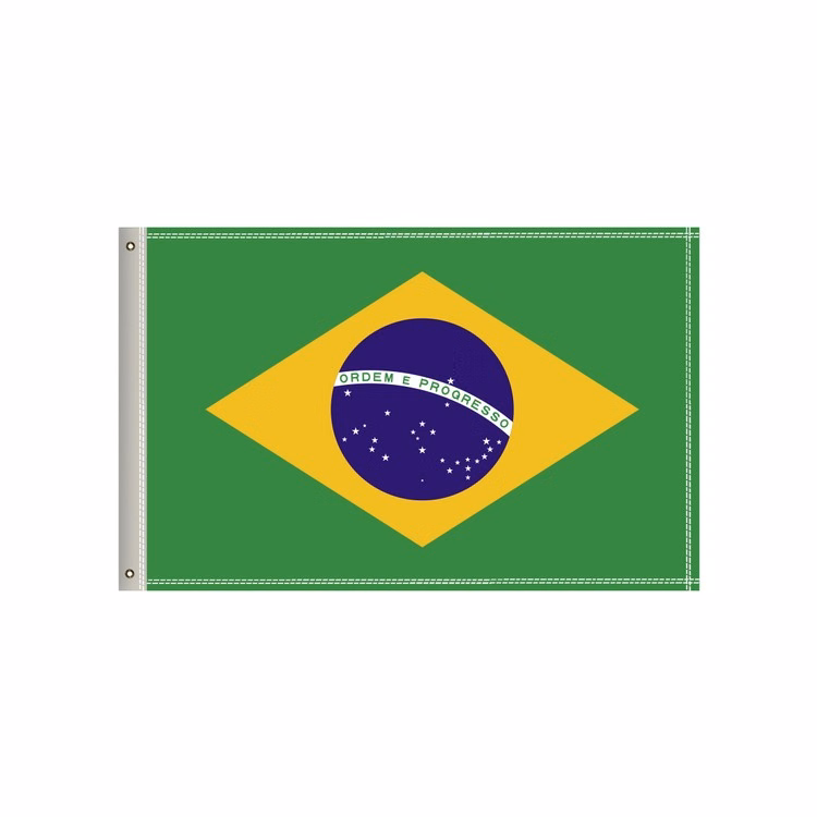 National Flag, Brazil, Single-Sided - 36"W x 24"H