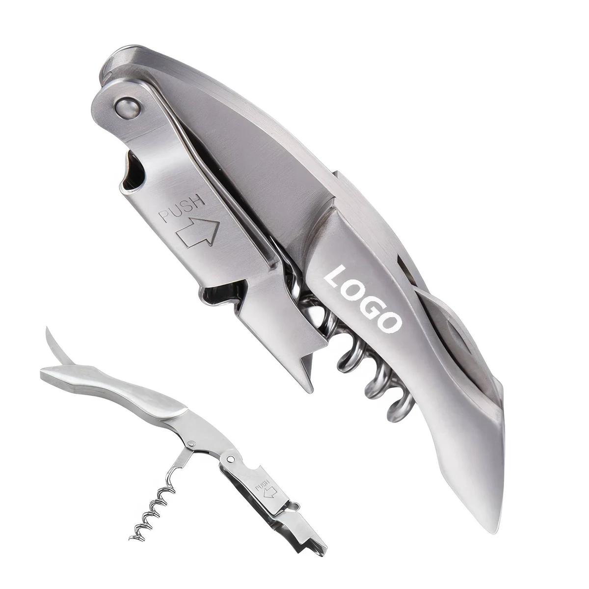 Custom Stainless Steel Waiter Corkscrew Wine Openers 1