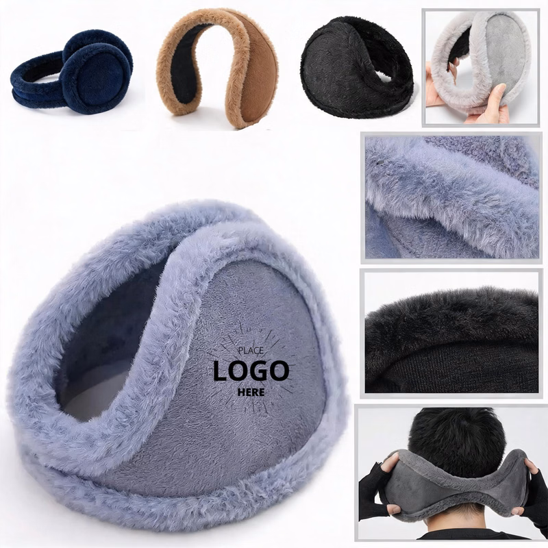 Foldable Plush Thermal Earmuffs for Winter Outdoor Activities
