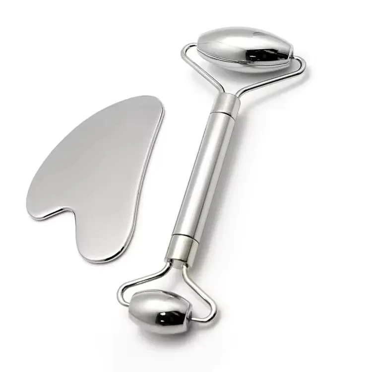 Stainless Steel Gua Sha And Facial Roller Gift Set 1