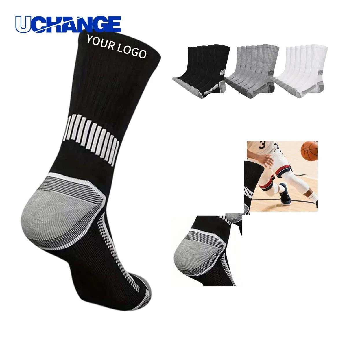 Sports Socks Socks with Snug Heel and Cushioning for Training 1