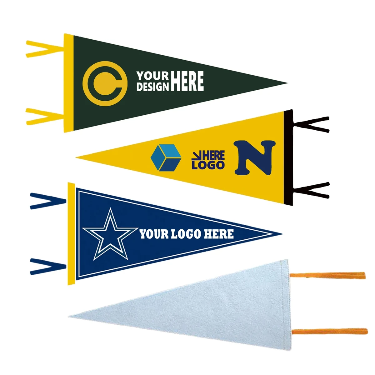 8" x 18" Custom Full Color Felt Pennant 1