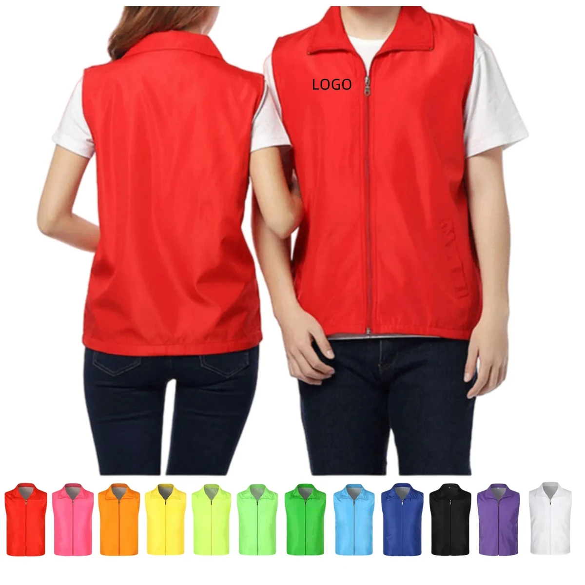 Full Color Polyester Breathable Advertising Volunteer Vest 1