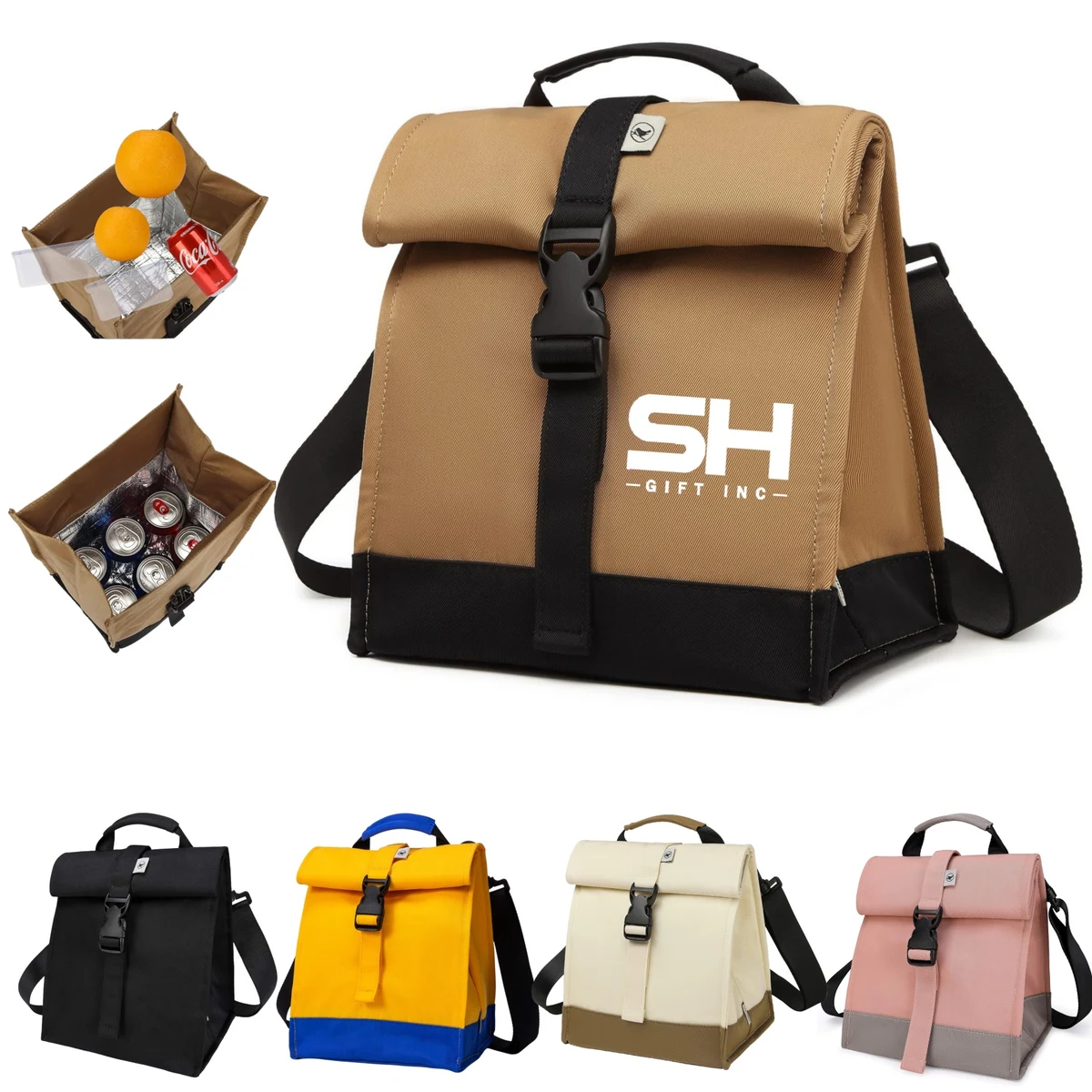 Rolltop Insulated Lunch Tote Bag 1
