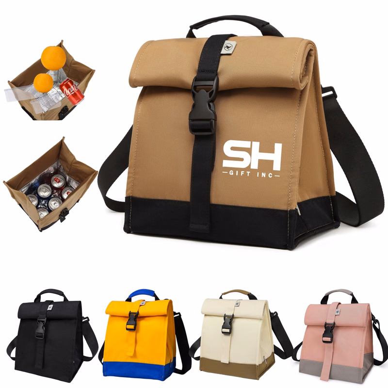 Rolltop Insulated Lunch Tote Bag