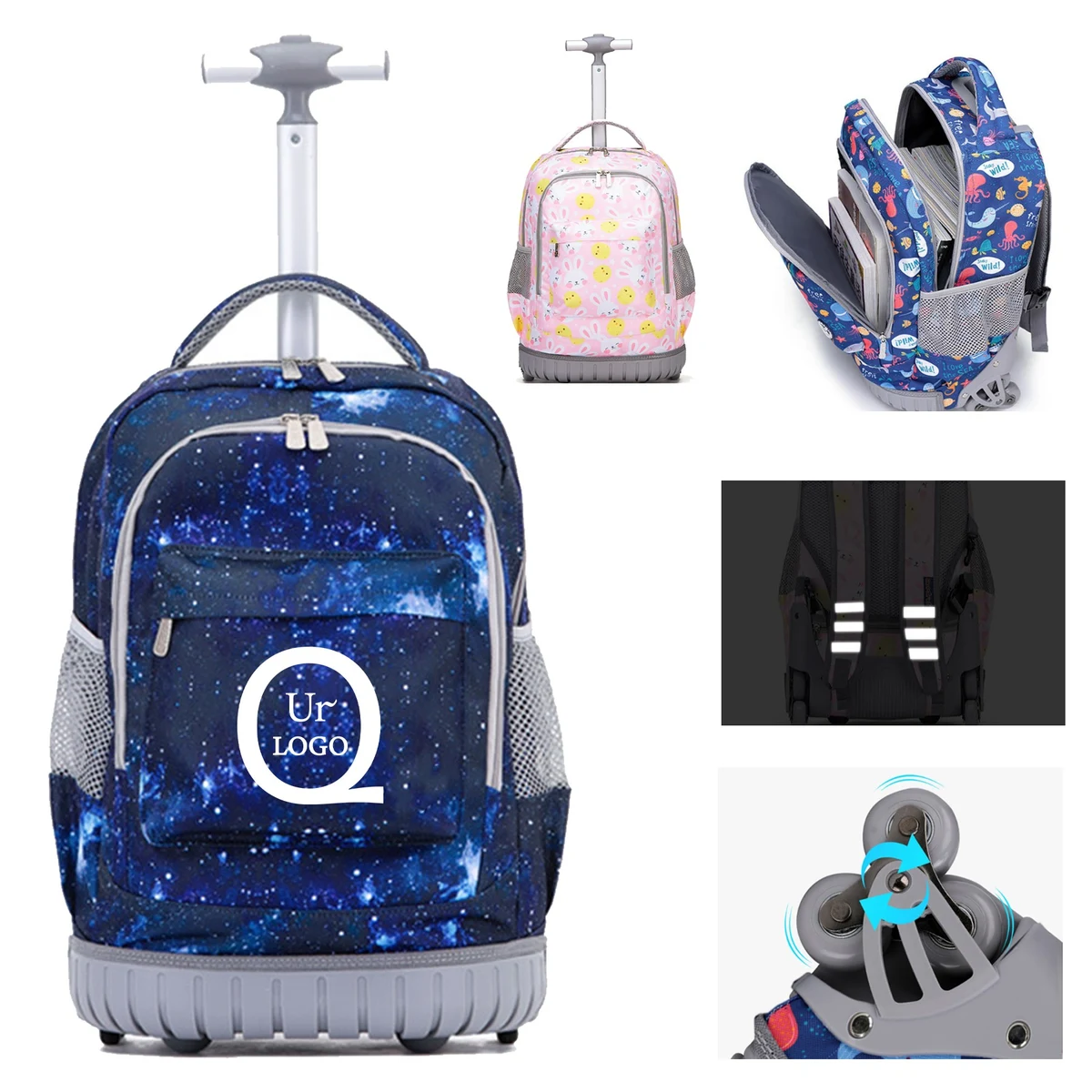 Double Handle Rolling Backpack 1