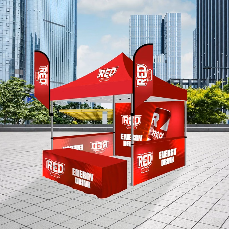 Deluxe 10x10 Premium Tent Kit w/ Banners & 6' Table Cover