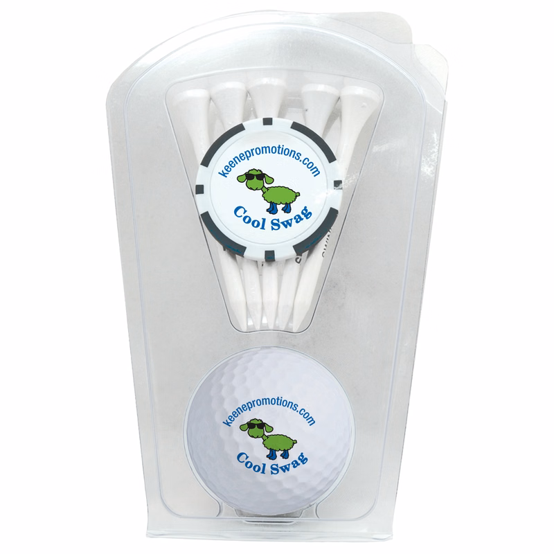 1-Ball 1-Poker Chip 5-Tee Clam
